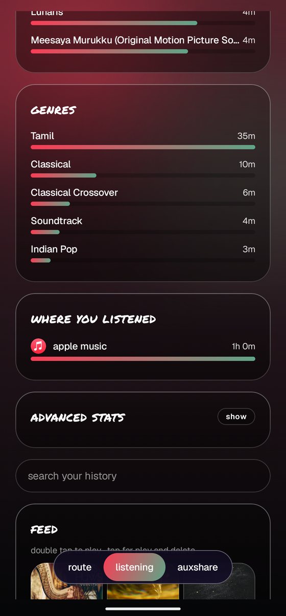 a grid of album covers of recently played songs